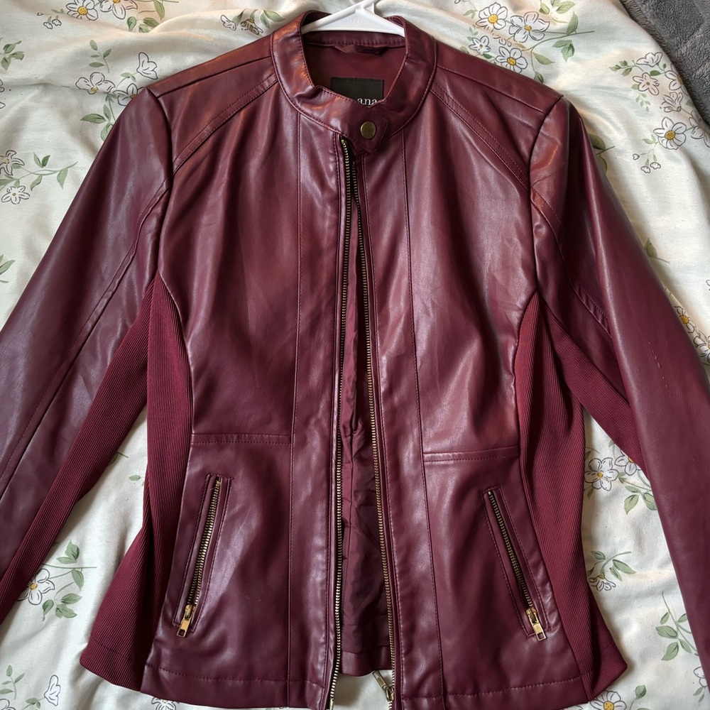 Red leather jacket
